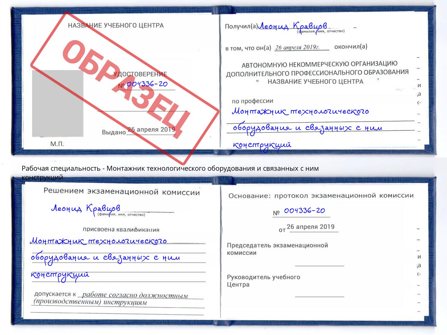 Монтажник технологического оборудования и связанных с ним конструкций Златоуст