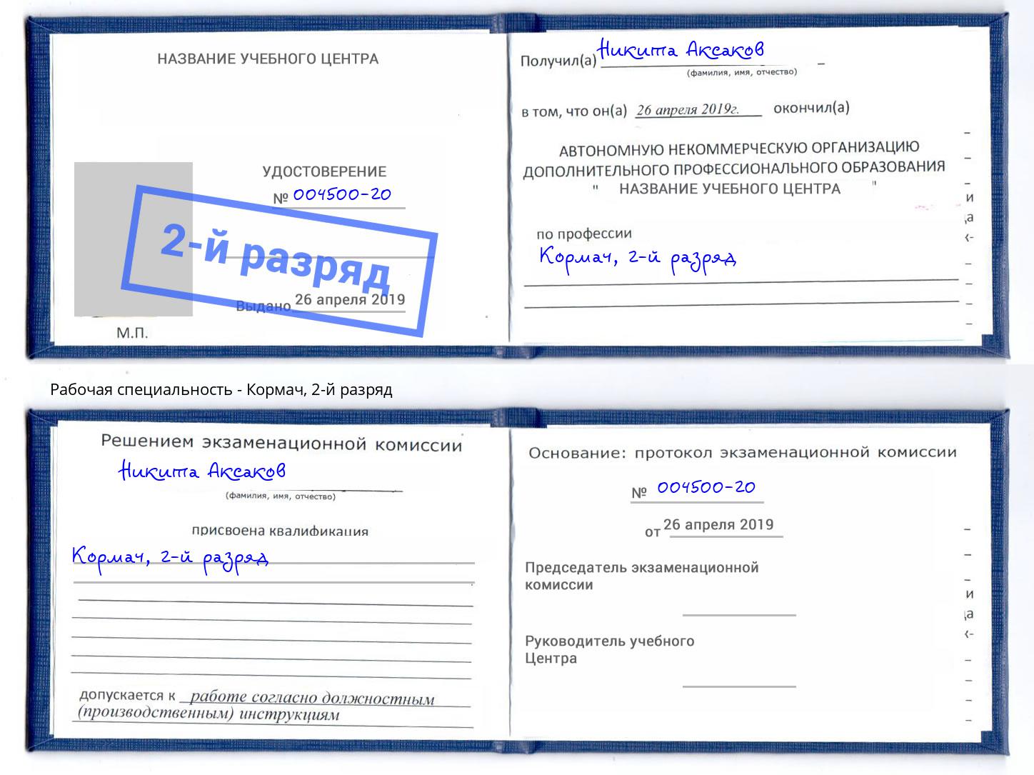 корочка 2-й разряд Кормач Златоуст
